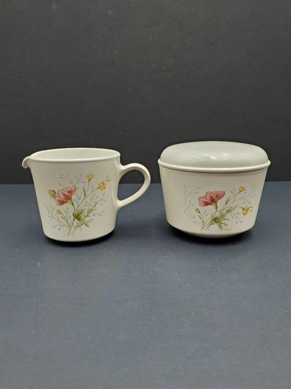 Corning Cornerstone Summer Mist Creamer & Sugar Bowl Corelle Summer Mist